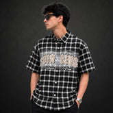 Black Grid Boxy Shirt