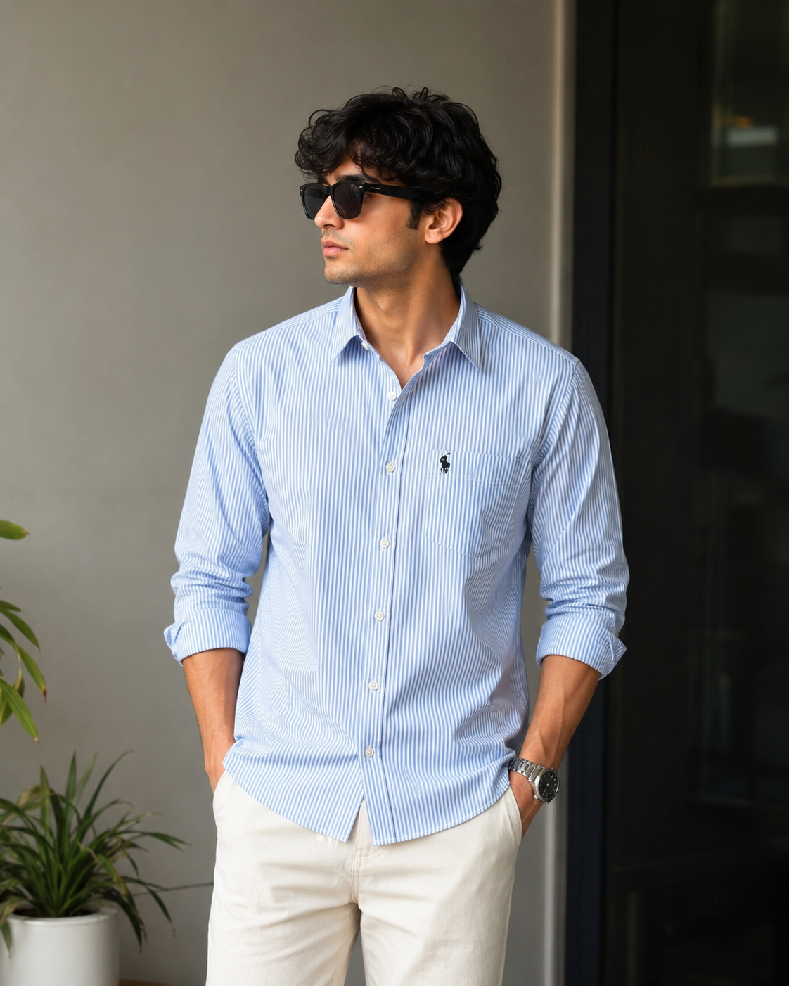 premium-light-Blue -striped-cotton-shirt